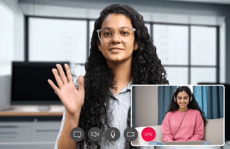 Expert and Student on Video Call